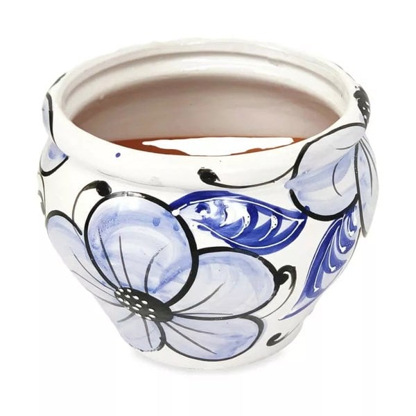 Verano-Ceramics-Blue-Flower-BF25BP-Bola-Pot-25x21cm&Drainage-image2