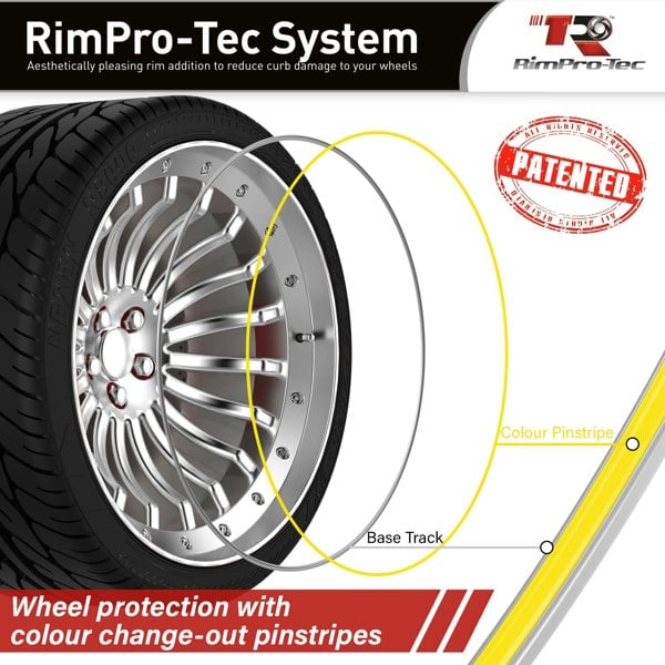 RimPro-Tec Group 4x Silver Base's 4x Yellow  Pinstripe's / RimPro-Tec® Wheelbands™ car wheel styling kit
