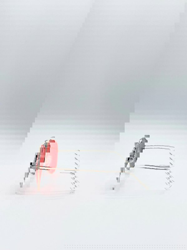 SVNX Metal Frame Aviator Sunglasses with Red Lenses