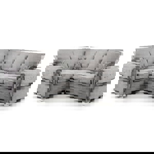 Furnishings For Less Milan Chesterfield Fabric 4 Seater Corner Sofa - Full Back