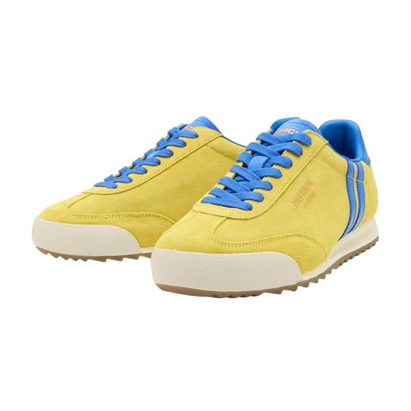 Patrick Mens Dijon Suede Running Trainers - Yellow/Royal Blue - 