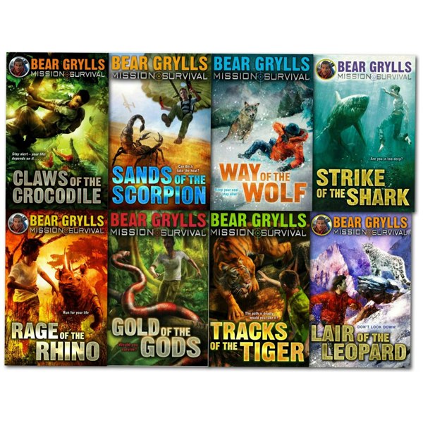 Bear Grylls Mission Survival 8 Book Set Claws of the Crocodile and more