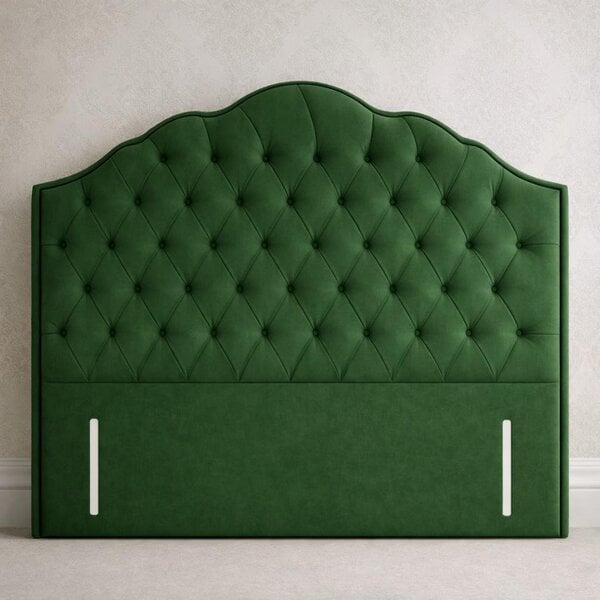 Great British Beds New Art Deco Headboard - Green Plush