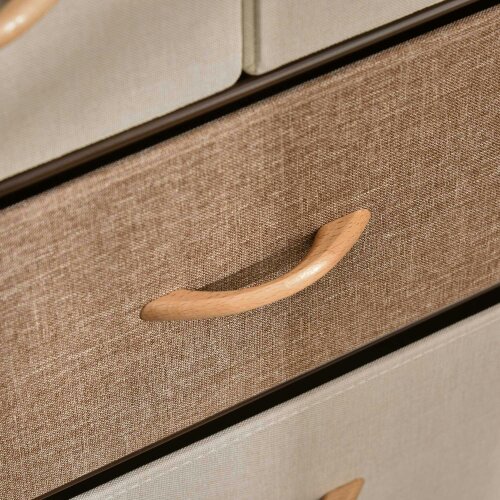 Wyld Haus Neelvefa Metal And Wood Neutral Finish 5 Fabric Storage Drawer With Steel Frame