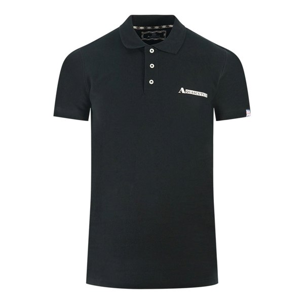 Aquascutum Boxed Logo Polo Shirt - Black