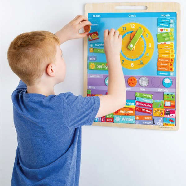 Bigjigs Toys Wooden Magnetic Weather Board - Includes 73 Play Pieces