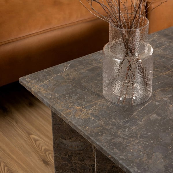 Furniture To Go Vega Square Coffee Table with Marron Marble Top 90cm