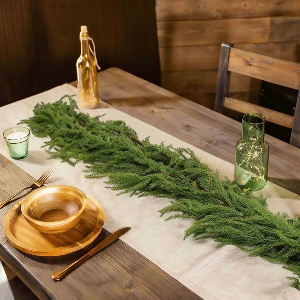 Leaper 9FT Real Touch Norfolk Pine Garland
