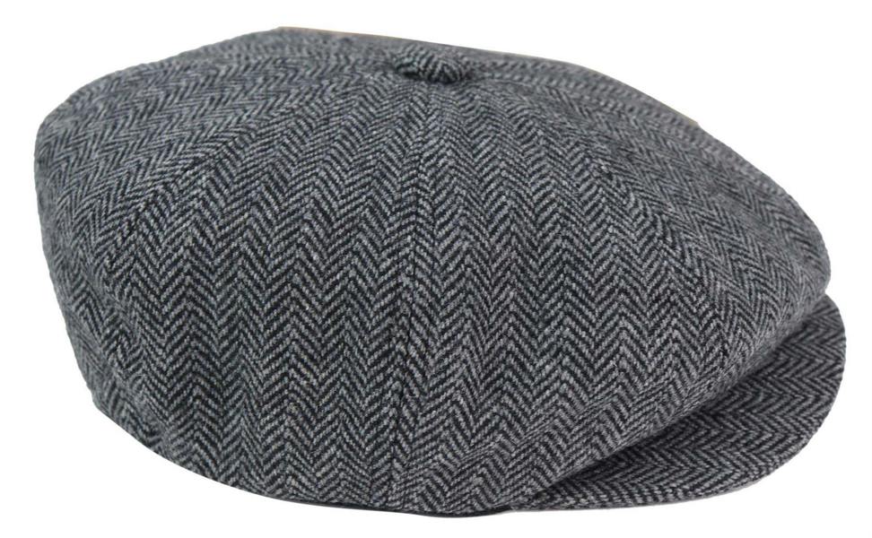 TruClothing Mens Peaky Blinders Tweed Gatsby Flat Baker Hat With Razor Blade