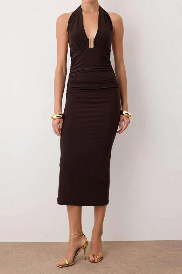WOVCOR Accessory Detailed Midi Dress