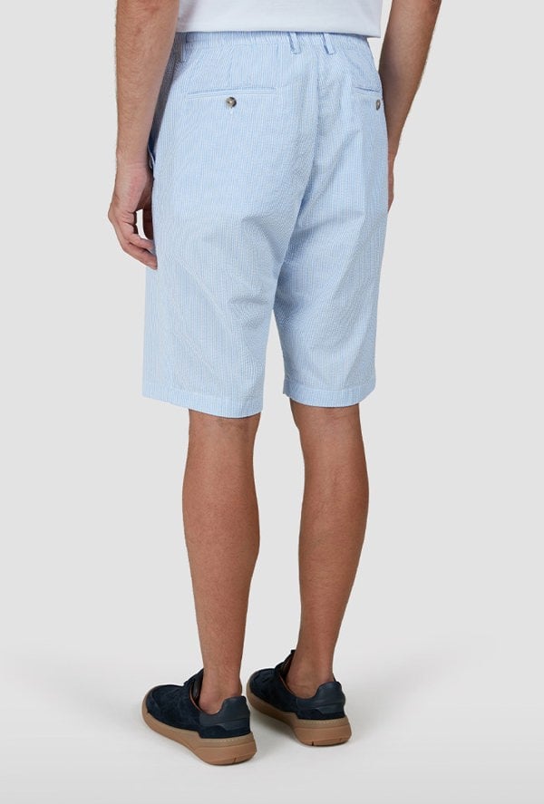 Paul & Shark Men's Riveria Seersucker Cotton Bermuda Shorts - Blue