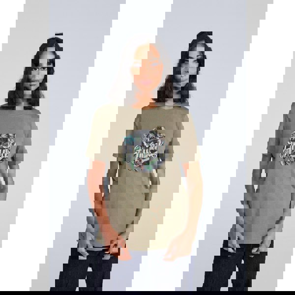 Animal Womens Canopy Carina Back Print Organic T-Shirt - Khaki Green