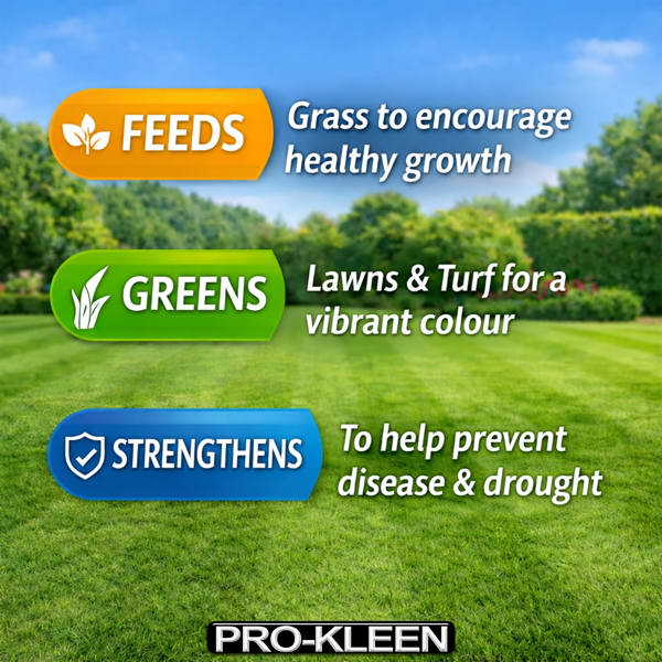 ProKleen Pro-Kleen Professional Lawn Sand 5:0:0 + 3% Iron Fast Greening, Thicker, Healthier & Stronger Grass