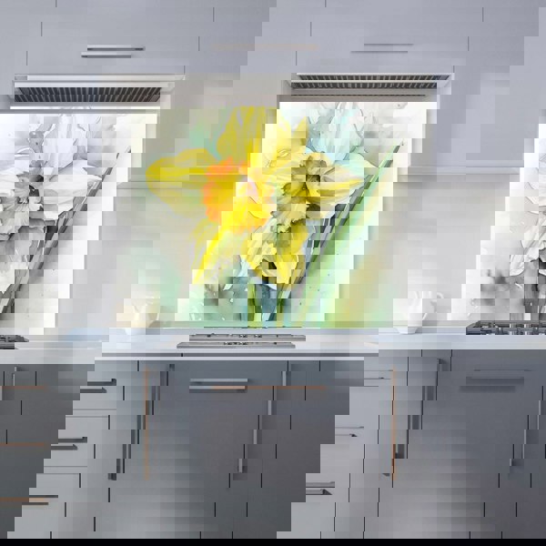 Warren Reed - Designer Watercolour Daffodil Kitchen Splashback