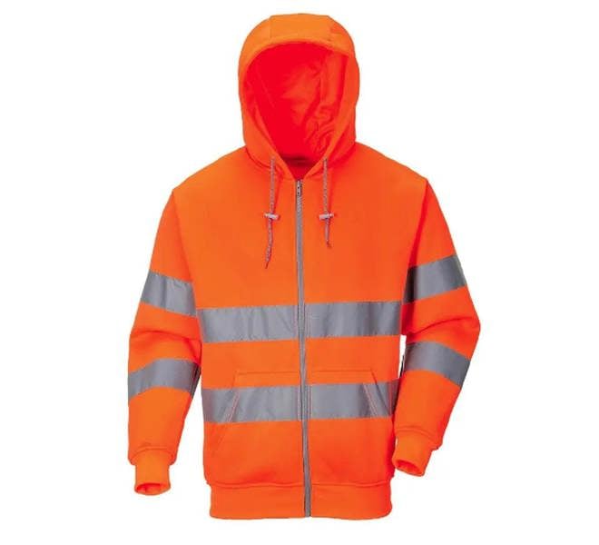 Hi-Vis Zip Hoodie with Ribbed Cuffs - Hi-Vis Trousers