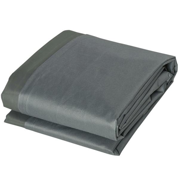 Grey protective furniture cover folded for compact storage