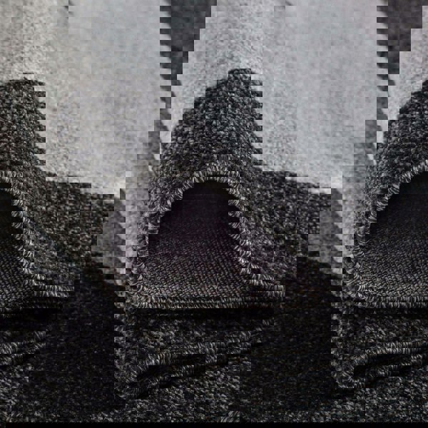 Modern Living Room Rug Bordered Design Grey Black | The Rugs