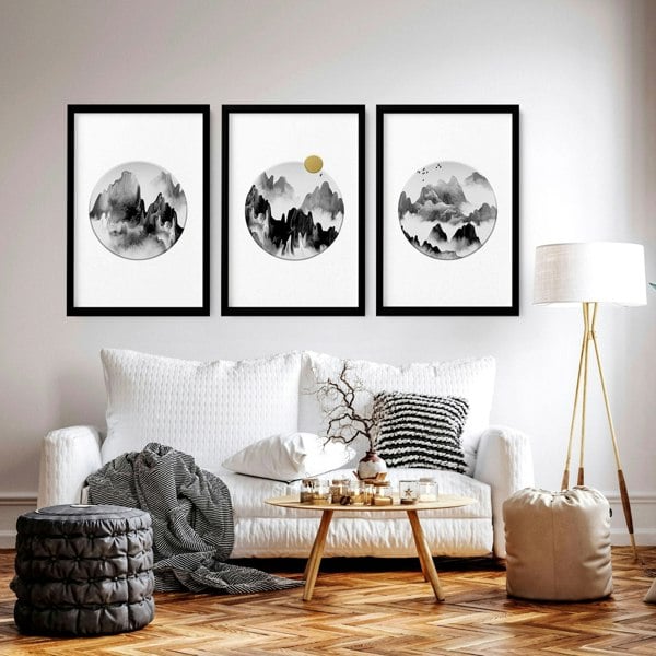 Art wall for living room | set of 3 wall art prints