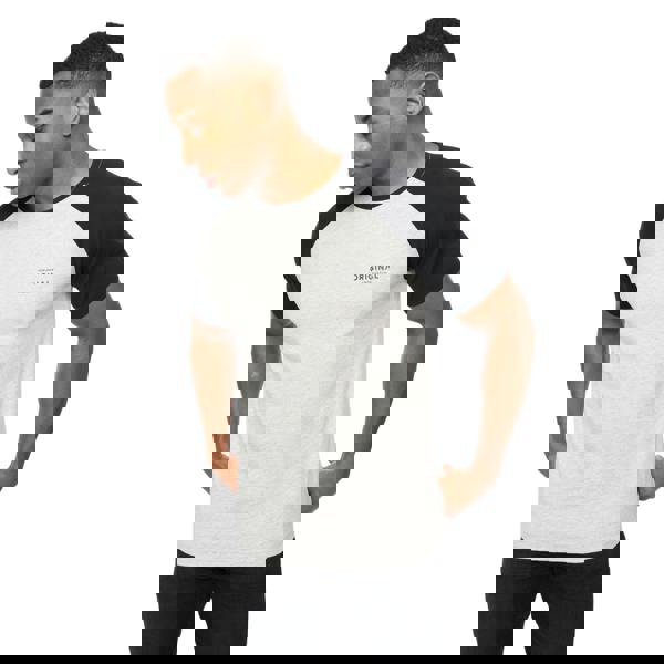 Crosshatch Mens Meza T-Shirt - Grey Marl/Black - 