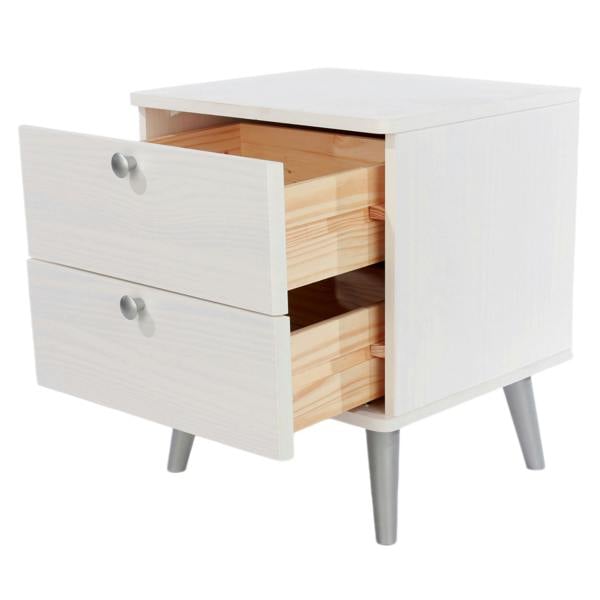 Core Products Set of 2 Augusta Curve Rustic Coastal 2-Drawer Bedside Cabinets