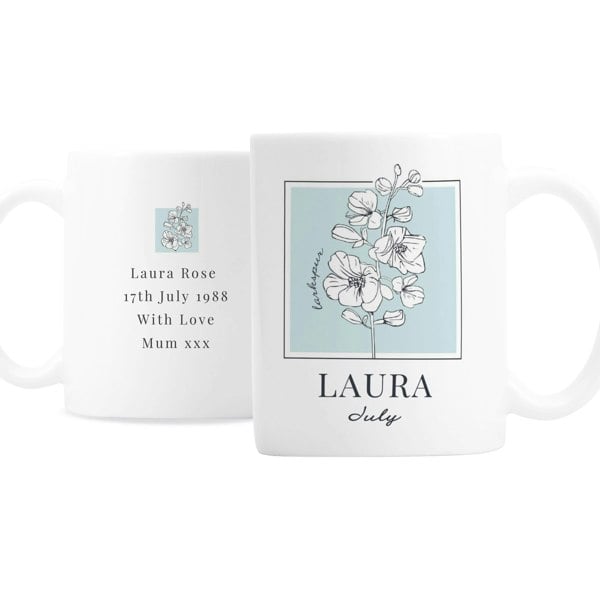 Personalised Memento Company Personalised Birth Flower Mug