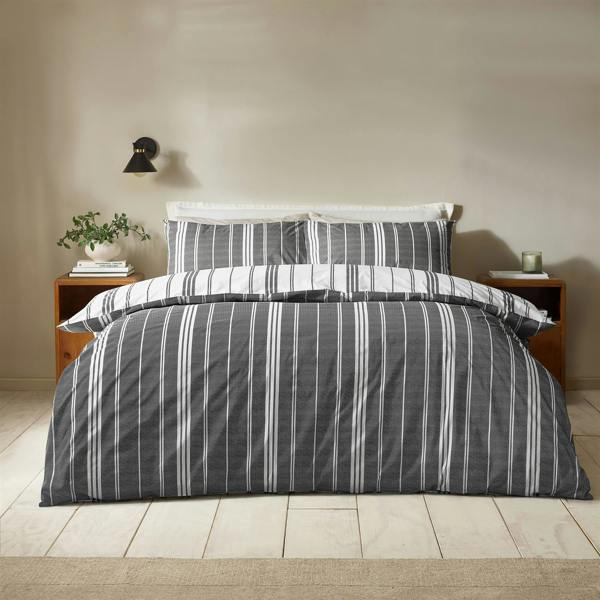 Harbour Stripe Black Duvet Cover Set