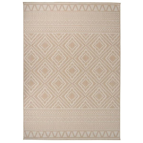 Berkfield Outdoor Flatweave Rug 140x200 cm Brown Stripes