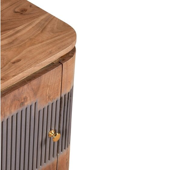 Wyld Haus Idaho Natural Acacia Wood and Brass 2 Door Cabinet