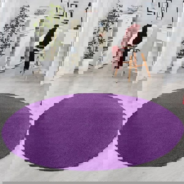 Modern Plain Purple Rug – Soft Short Pile