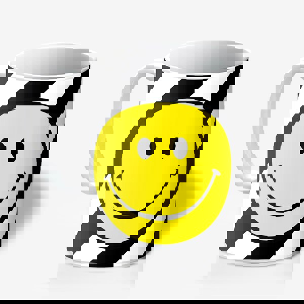 Helter Skelter Tilted Stripe Smiley Mug in Liquorice - Love Frankie