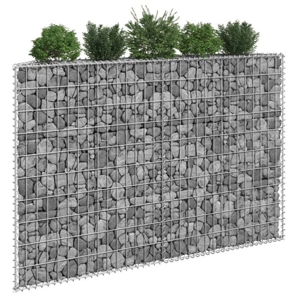 Berkfield Trapezium Gabion Raised Bed Galvanised Steel 150x20x100 cm