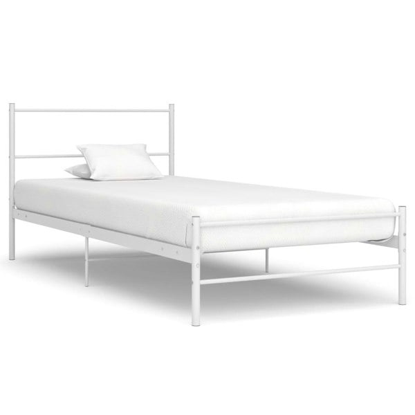 Berkfield Bed Frame White Metal 90x200 cm