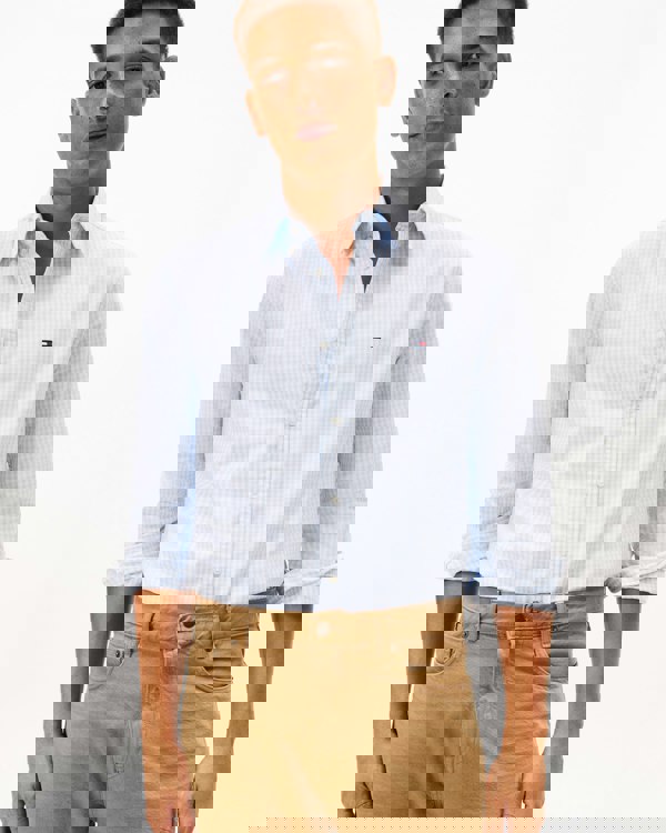 Tommy Hilfiger Flex Poplin Big Gingham Mens Shirt - Sweet Blue/Check - CHO - Designer Mens Shirts