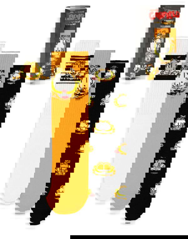 Garfield Unisex Orange Character Calf Socks Set of 3