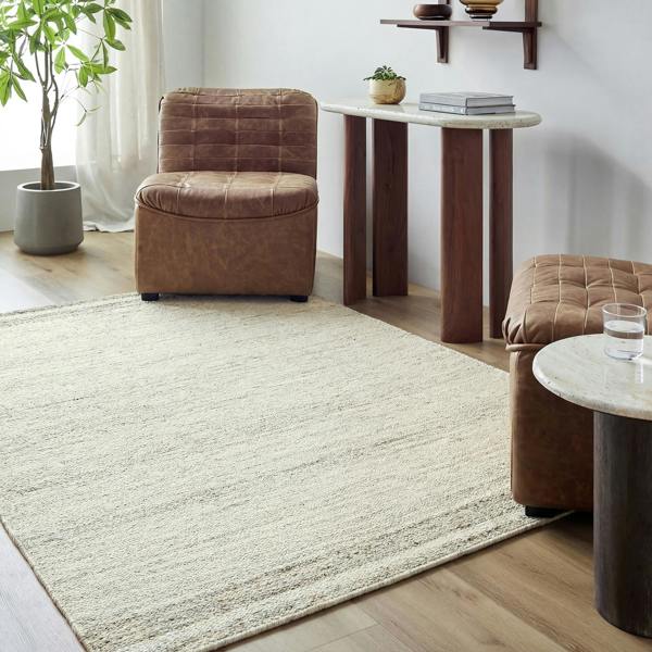 Livabliss Derby-Hand Tufted Ivory Charcoal Grey Wool Cottage Rug