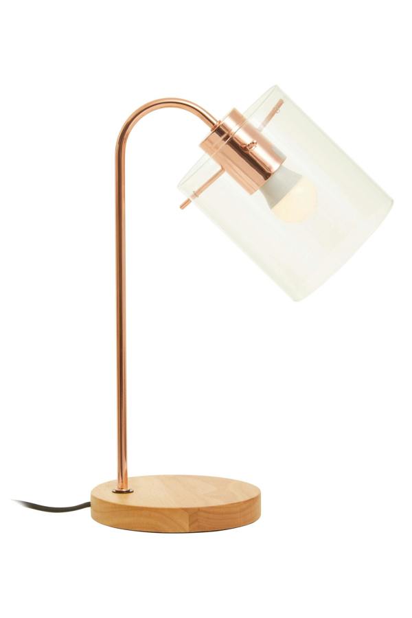 Interiors by Premier Stockholm Shiny Copper Curved Table Lamp