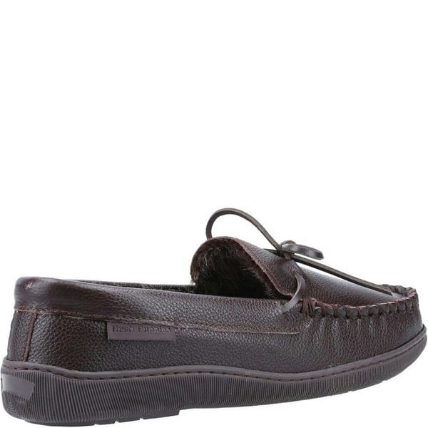 Hush Puppies Mens Ace Leather Slippers - Brown