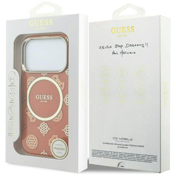 Guess IML Peony Dot Case with MagSafe for iPhone 17 Pro 6.3" Orange - GUHMP17L5HPOEDO