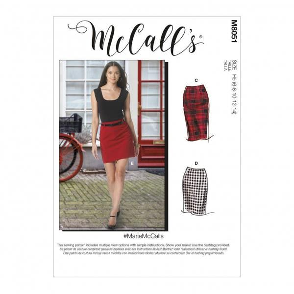 McCalls 8051 Paper Sewing Pattern – Women's Skirt, Intermediate