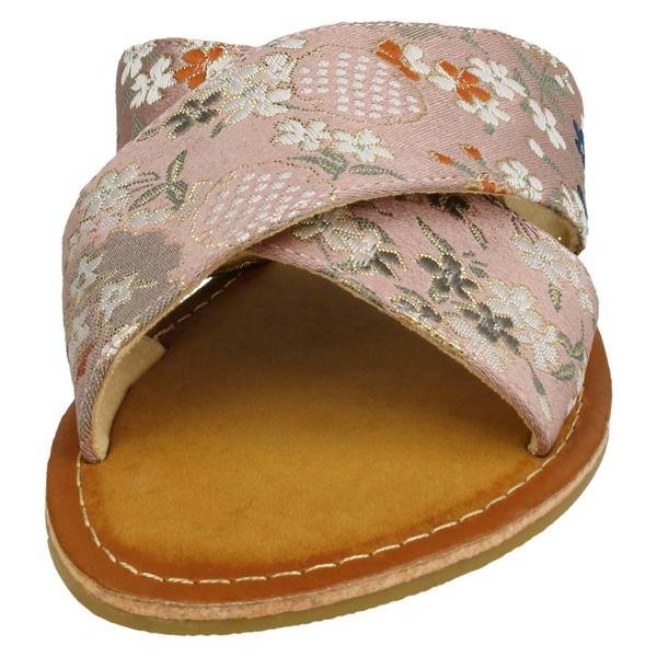 Savannah Ladies Savannah Cross Strap Patterned Mules