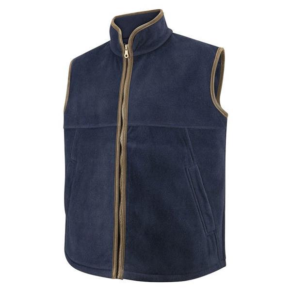 Hoggs of Fife Stenton fleece gilet in navy, stylish country layer for farmers and rural work
