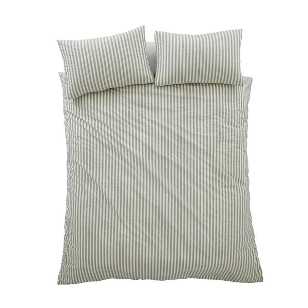 Pineapple Elephant Cotton Rich Woven Stripe Grey Duvet Cover Set