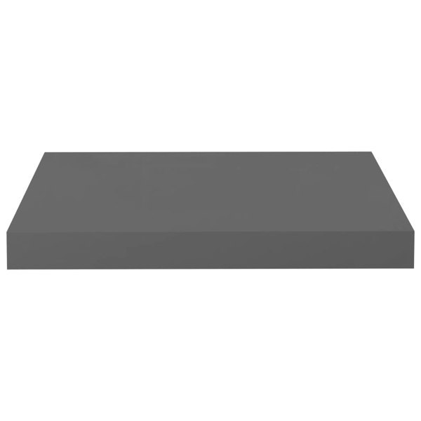 Berkfield Floating Wall Shelves 2 pcs High Gloss Grey 40x23x3.8 cm MDF