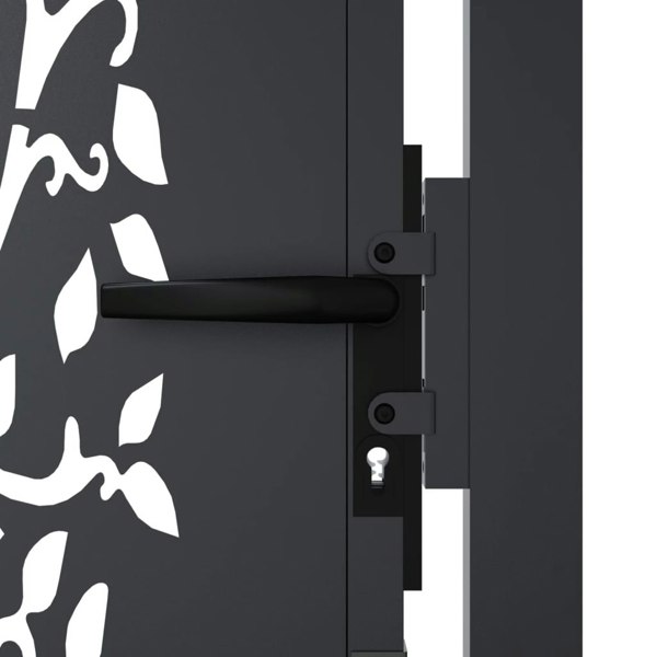 Berkfield Garden Gate Anthracite 105x105 cm Steel Tree Design