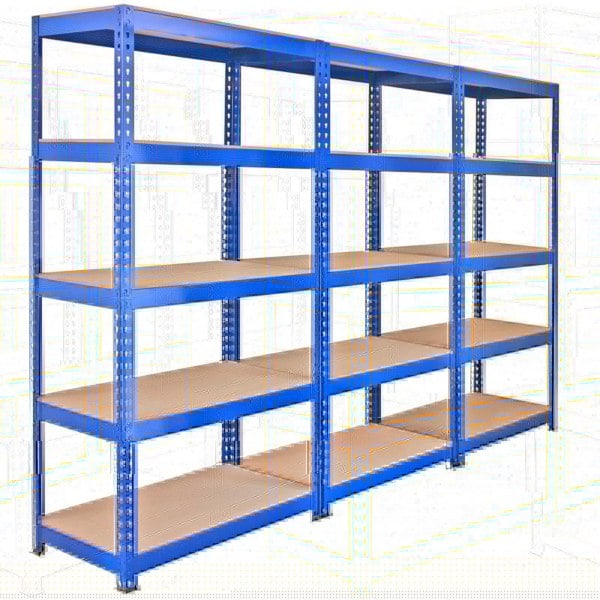 Monster Racking 3 x Q-Rax Metal Racking Units 90 x 50 x 180cm Blue