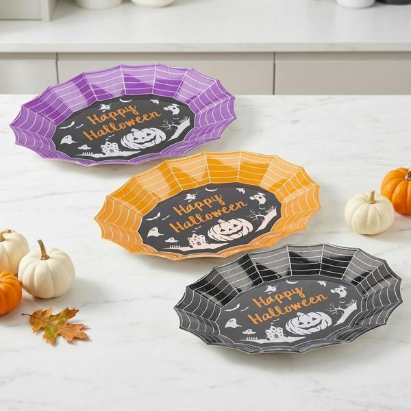 Garden Greatness 3 Pack Web Halloween Treat Trays
