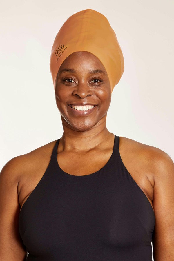 SOUL CAP Large Swim Cap for Long Hair - XXL - Desert Sun
