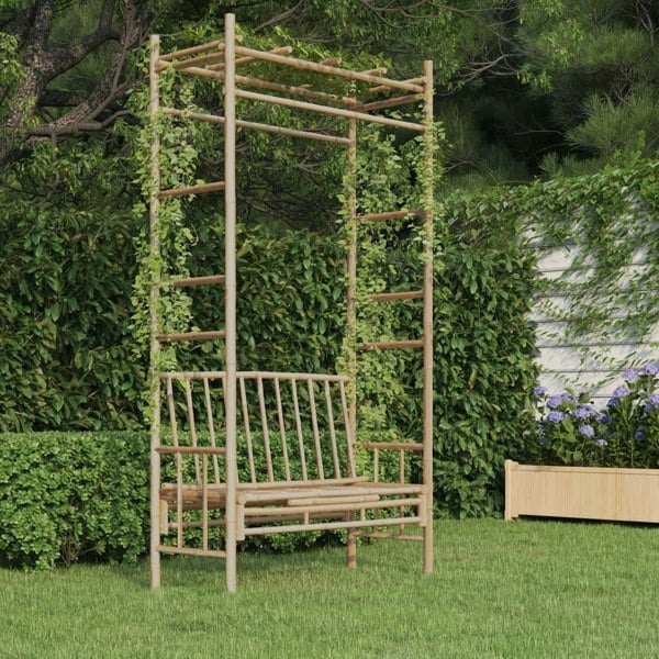 Berkfield Garden Bench with Pergola 116 cm Bamboo