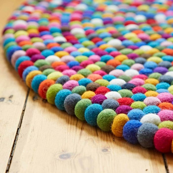 Paper High Round Felt Ball Rug