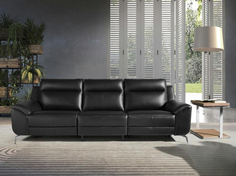 Angel Cerdá Black leather relax sofa 6193/6194
